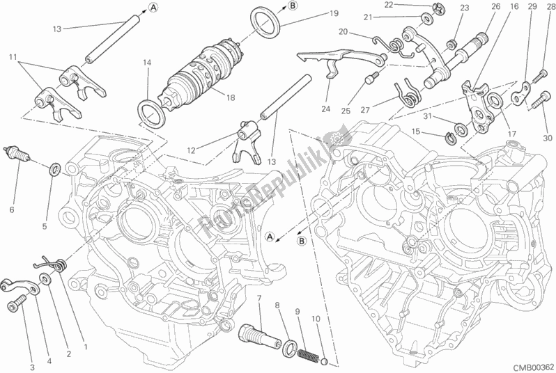 Tutte le parti per il Camma Forcella - Cambio del Ducati Superbike 848 EVO Corse SE 2013